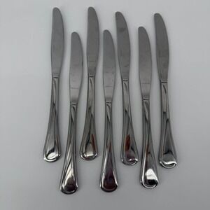 Oneida Flight Reliance Glossy Stainless Dinner Knives Set of 7 9 Inch Serrated